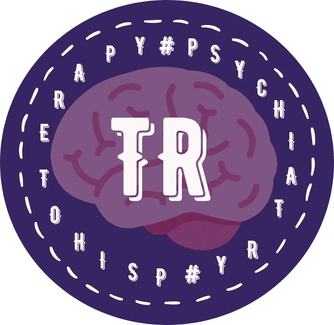 Логотип, зображення мозку в колі на ньому літери TR